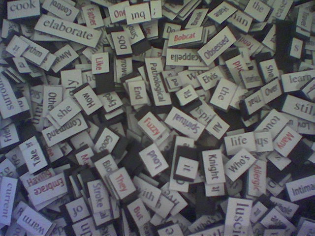 They end up getting so many sets that you end up with tangible piles of words.